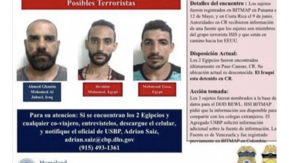 Estos tres detenidos en Nicaragua, en 2019, estarían vinculados al Estado Islámico y estuvieron de paso por Ecuador.