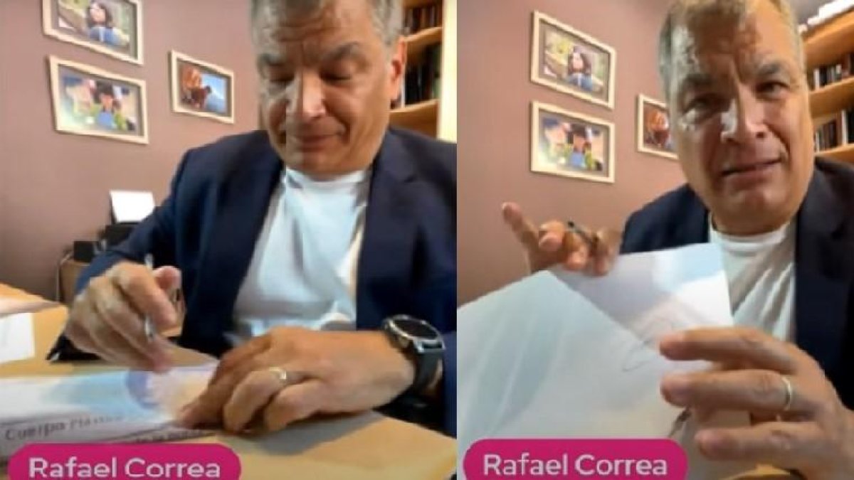 El expresidente prófugo, Rafael Correa, ha tratado de explicar el supuesto fraude con la tinta transferible en distintas entrevistas.