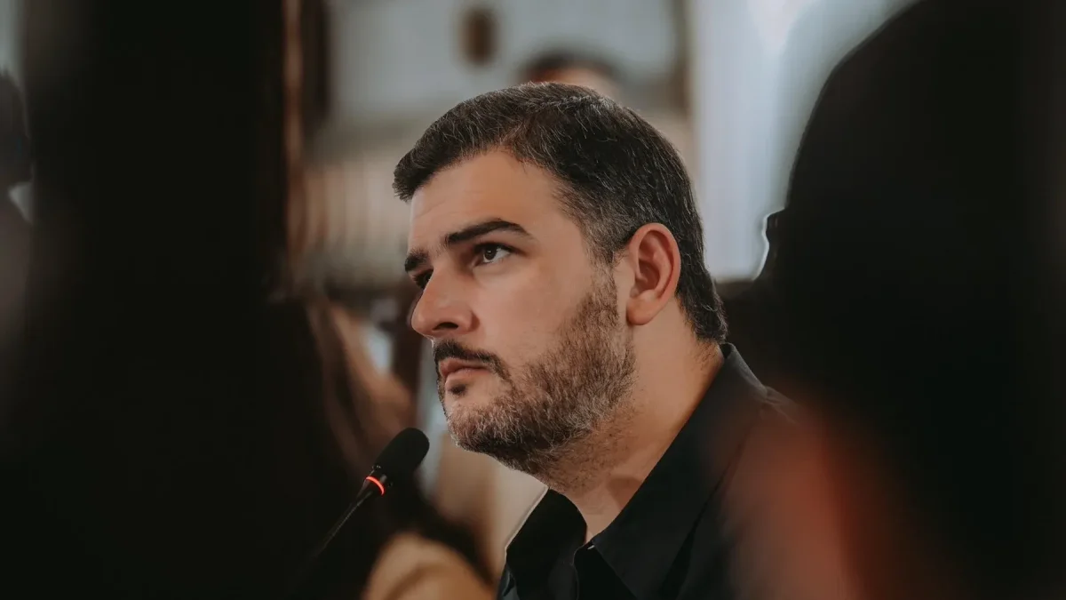 El alcalde de Guayaquil, Aquiles Álvarez, durante una sesión del Concejo Cantonal.
