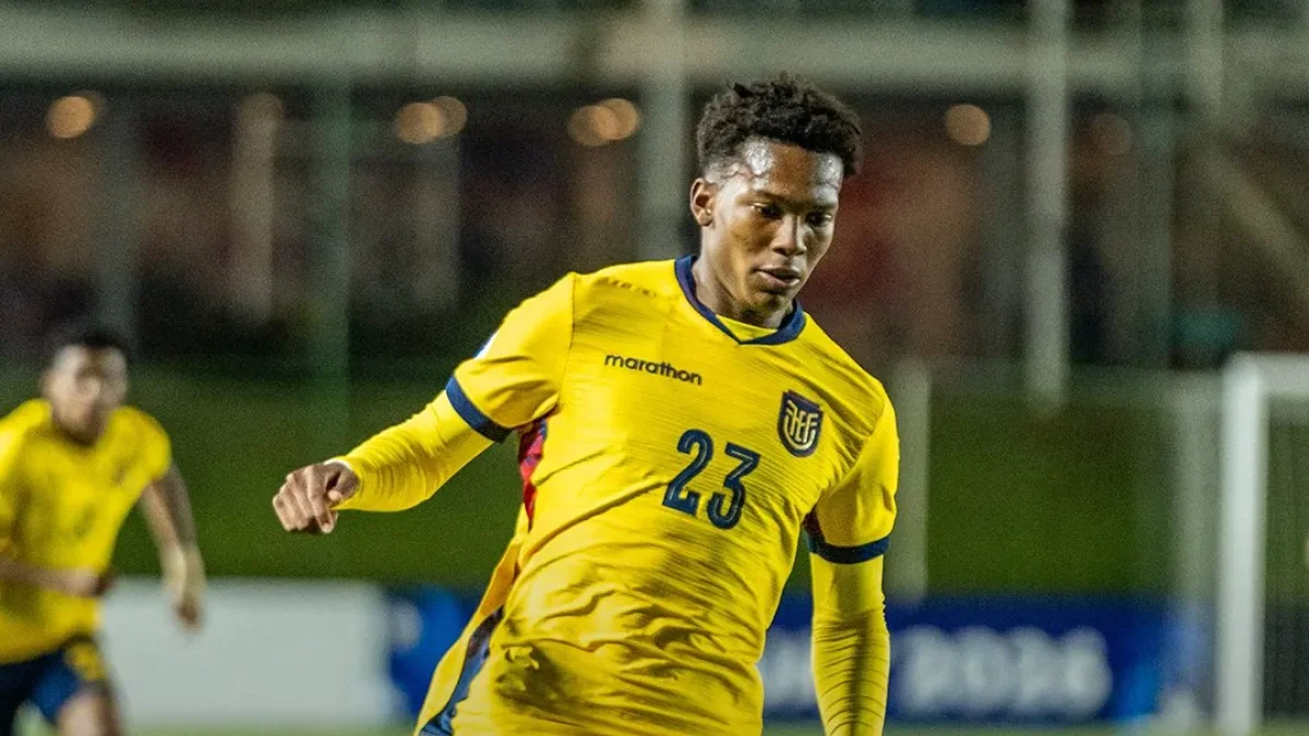 Johan Martínez ofensivo de la Sub 17 de Ecuador.