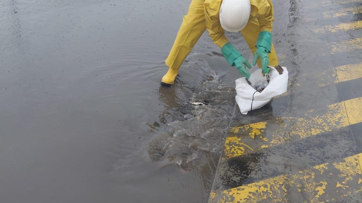 Cuadrillas permanecen activas ante los puntos de acumulación de agua registrados durante las lluvias en Guayaquil.