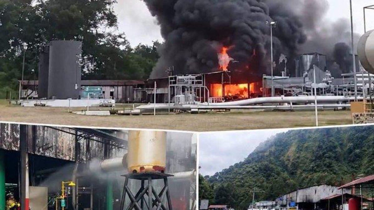 El incendio ocurrido en la estación de bombeo N.° 4 de Baeza, del Sistema de Oleoducto Transecuatoriano.