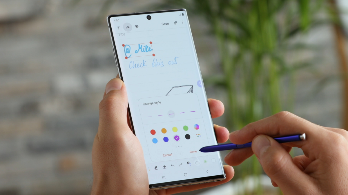 El control por gestos del SPen es una de las novedades del Note 10.