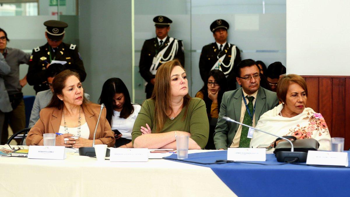 Las asambleístas Amapola Naranjo (i) y Lourdes Cuesta han estado presentes en las comparecencias.