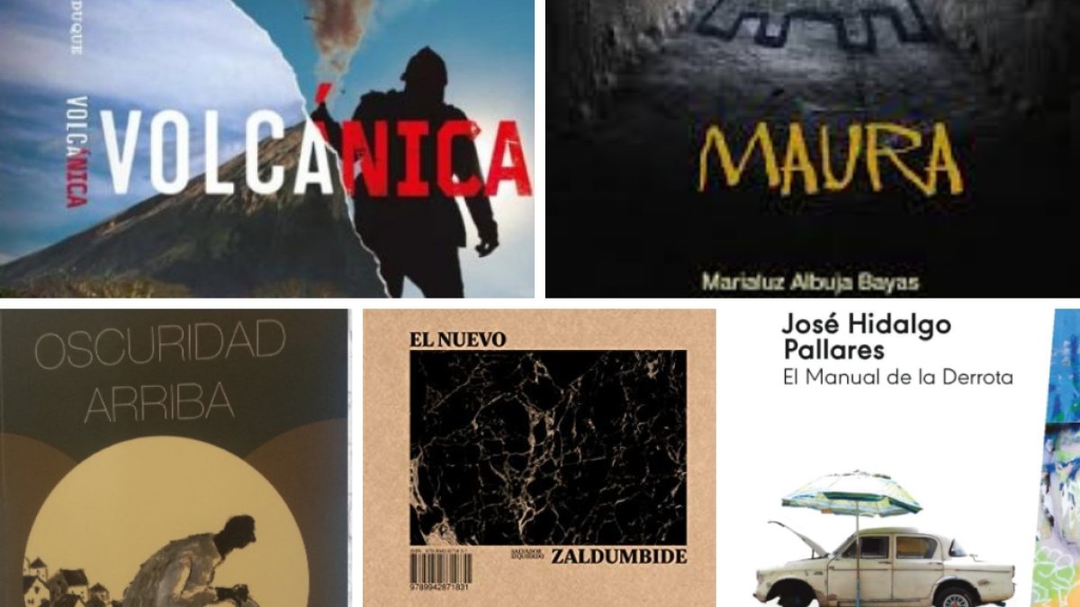 Algunas portadas de cinco libros ganadores.