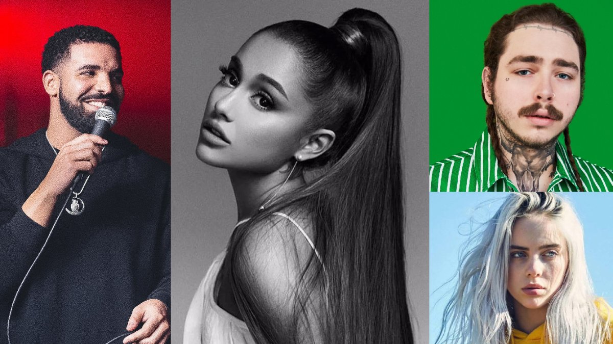 Drake, Ariana Grande, Post Malone y Billie Eilish son los artistas más admirados en todo el mundo.