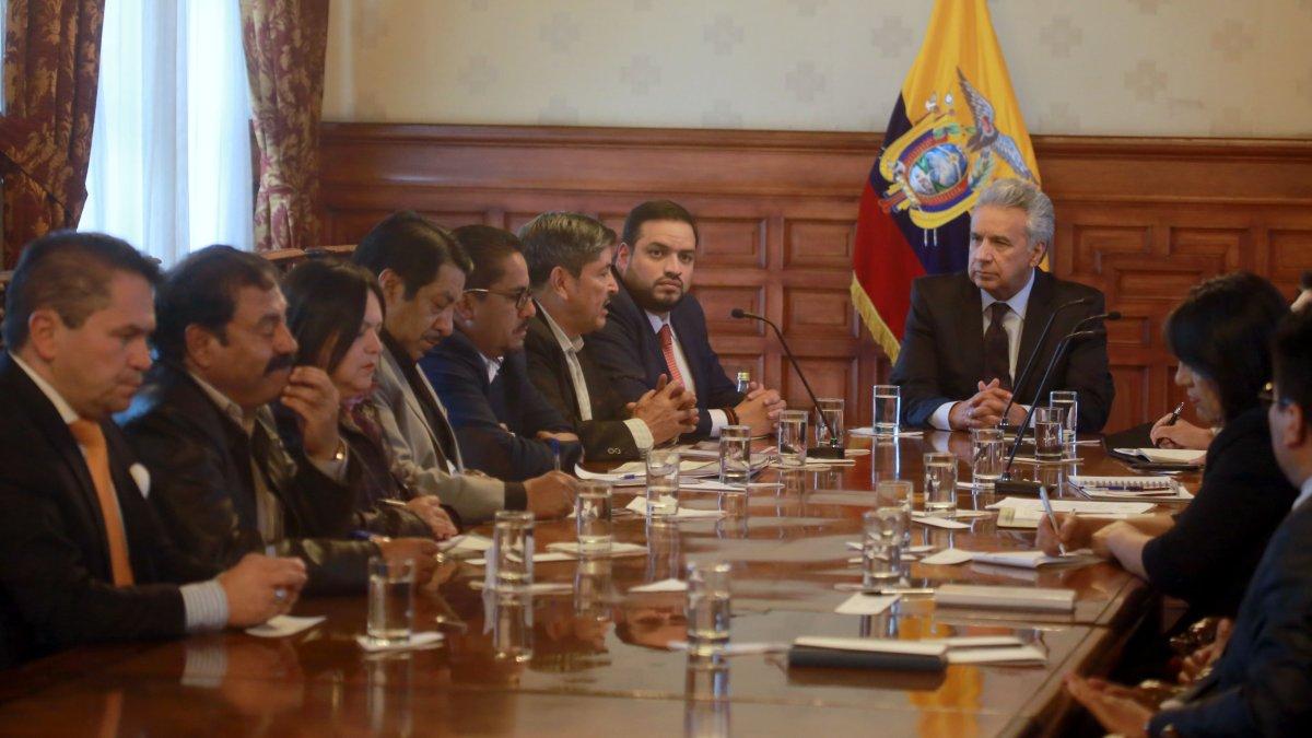 Acercamiento. El presidente Lenín Moreno se reunió con dirigentes del Frente Unitario a finales de noviembre.