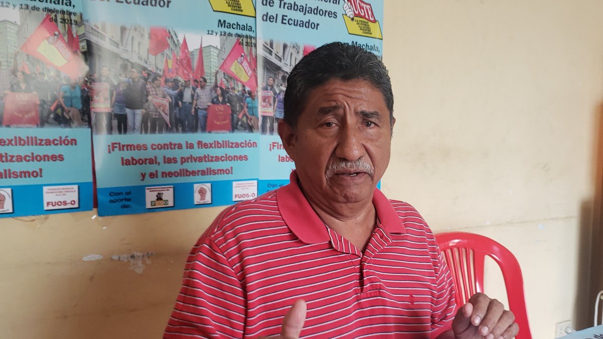 Freddy de la Torre es vicepresidente de la Unión Nacional de Trabajadores del Ecuador.