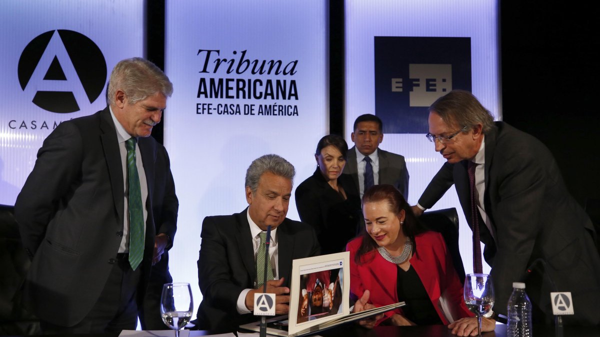 El presidente Lenín Moreno respaldó a Espinosa para que presida la Asamblea de Naciones Unidas.