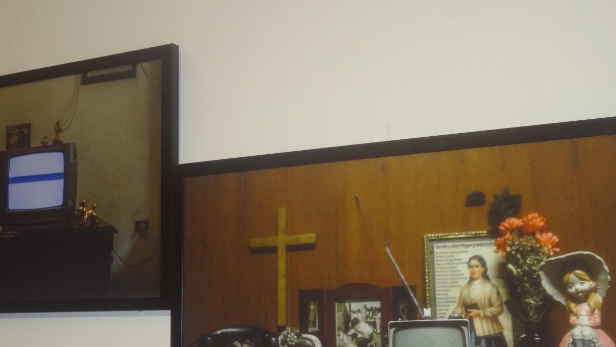 Contiene fotografías, objetos y pinturas.