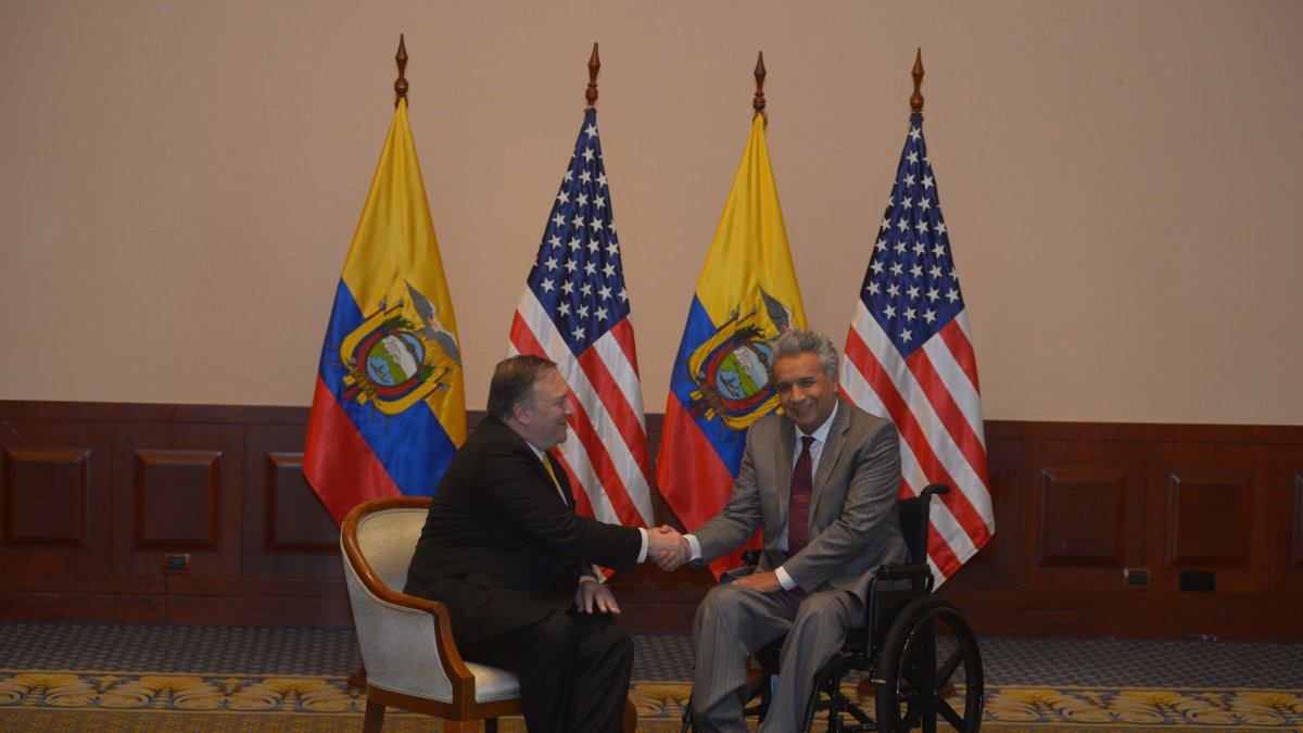 El presidente Lenín Moreno se reunió con el secretario de Estado, Mike Pompeo, en Guayaquil.