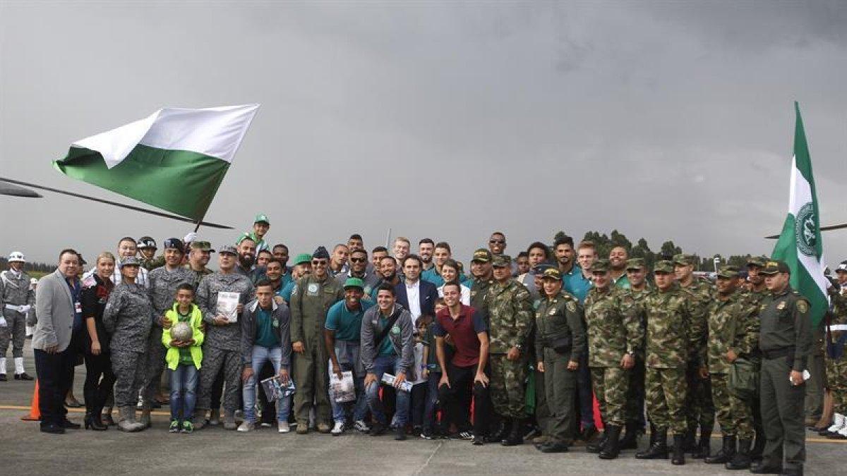 Postal. En esta ocasión los jugadores del Chapecoense sí llegaron a su destino
