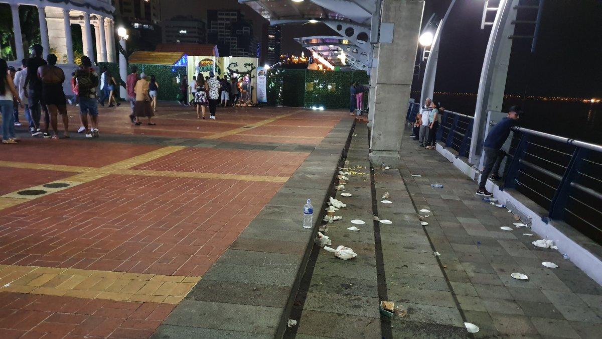 Un área del Malecón Simón Bolívar el fin de semana pasado
