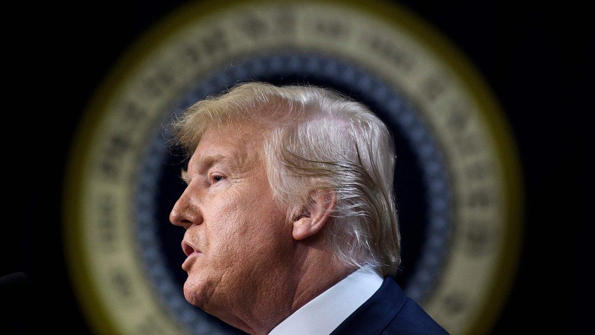 El presidente Trump durante una rueda de prensa en la Casa Blanca, donde afirmó que no habría conflicto militar con Irán