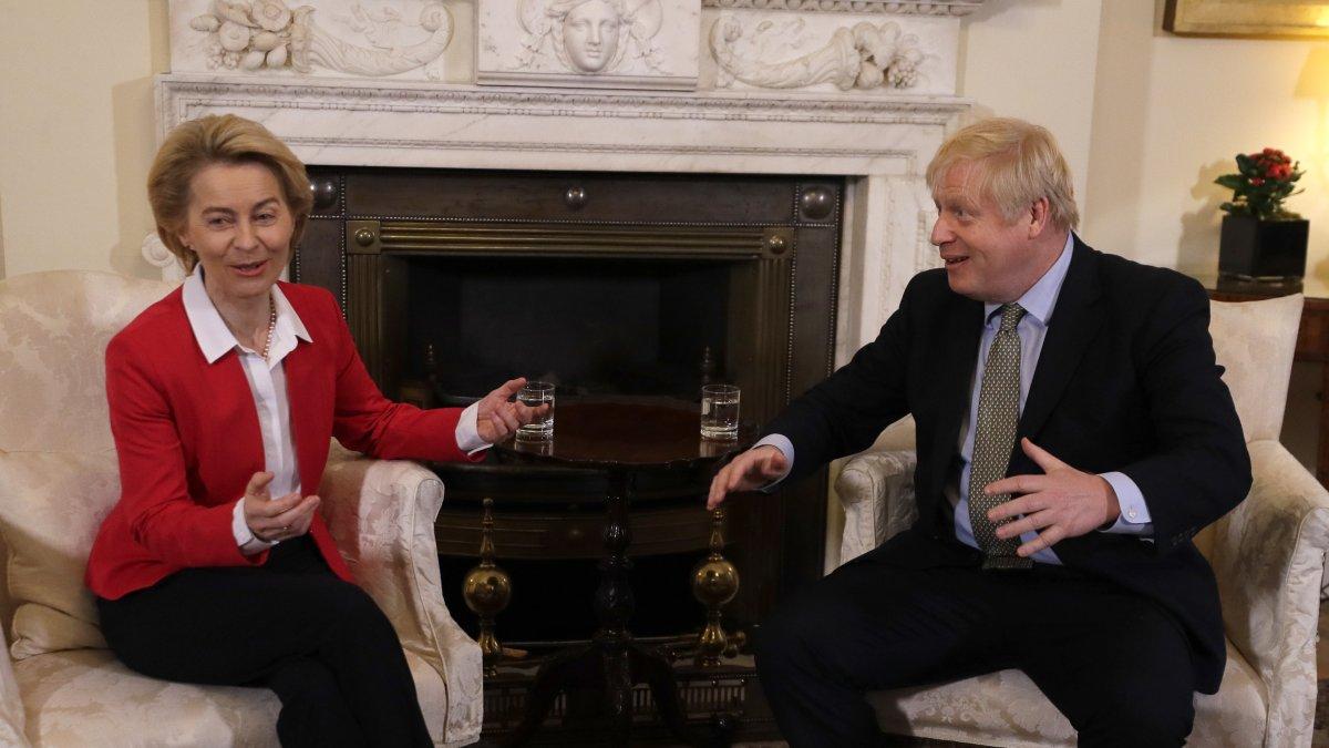 Reunión en Londres entre el primer ministro británico, Boris Johnson y la presidenta de la Comisión Europea, Ursula von der Leyen, el pasado 8 de enero.