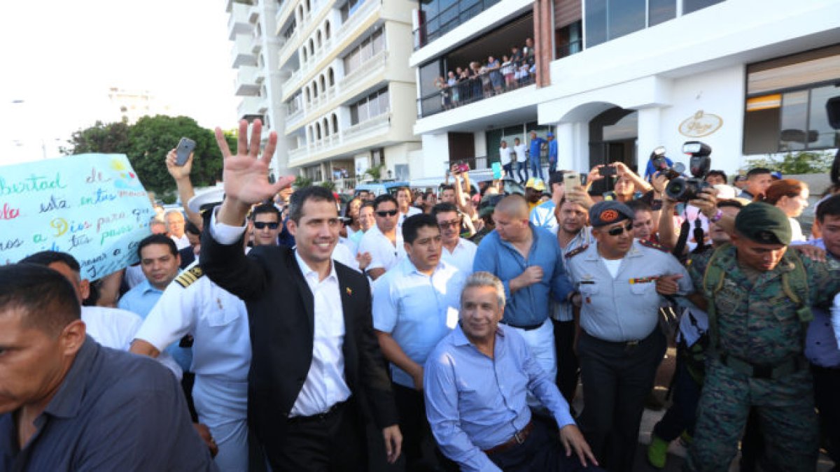 Llegada del presidente interino Juan Guaidó