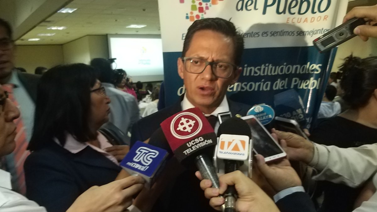 El defensor del Pueblo durante su intervención esta mañana.