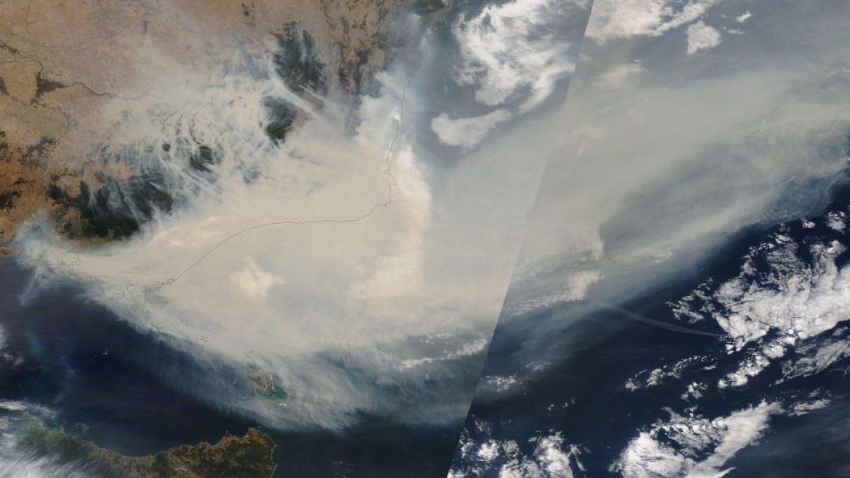 Las condensaciones de humo viajan a miles de de kilómetros a gran velocidad y afectarán a los cielos de todo el planeta