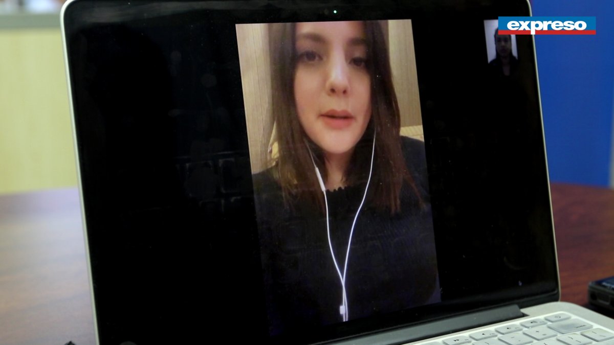 Cindy Valencia, guayaquileña radicada en Guangzhou, en una videollamada con EXPRESO.