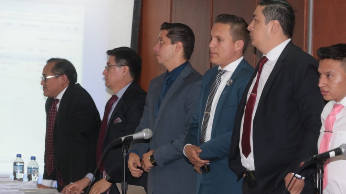 Los exjueces de Pastaza Aurelio Quito y Bolívar Torres son juzgados en el octavo piso de la Corte.