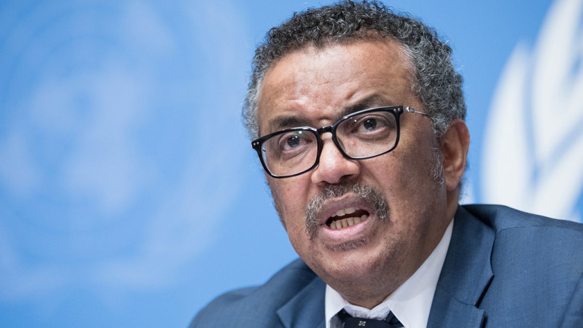 El director de la Organización Mundial de la Salud, Tedros Adhanom Ghebreyesus, durante una rueda de prensa en Ginebra.