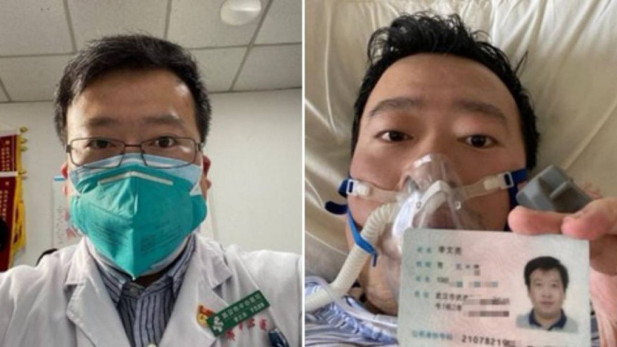 Li Wenliang publicó en las redes sociales una foto suya desde su cama en el hospital el 31 de enero. Al día siguiente fue diagnosticado con coronavirus.