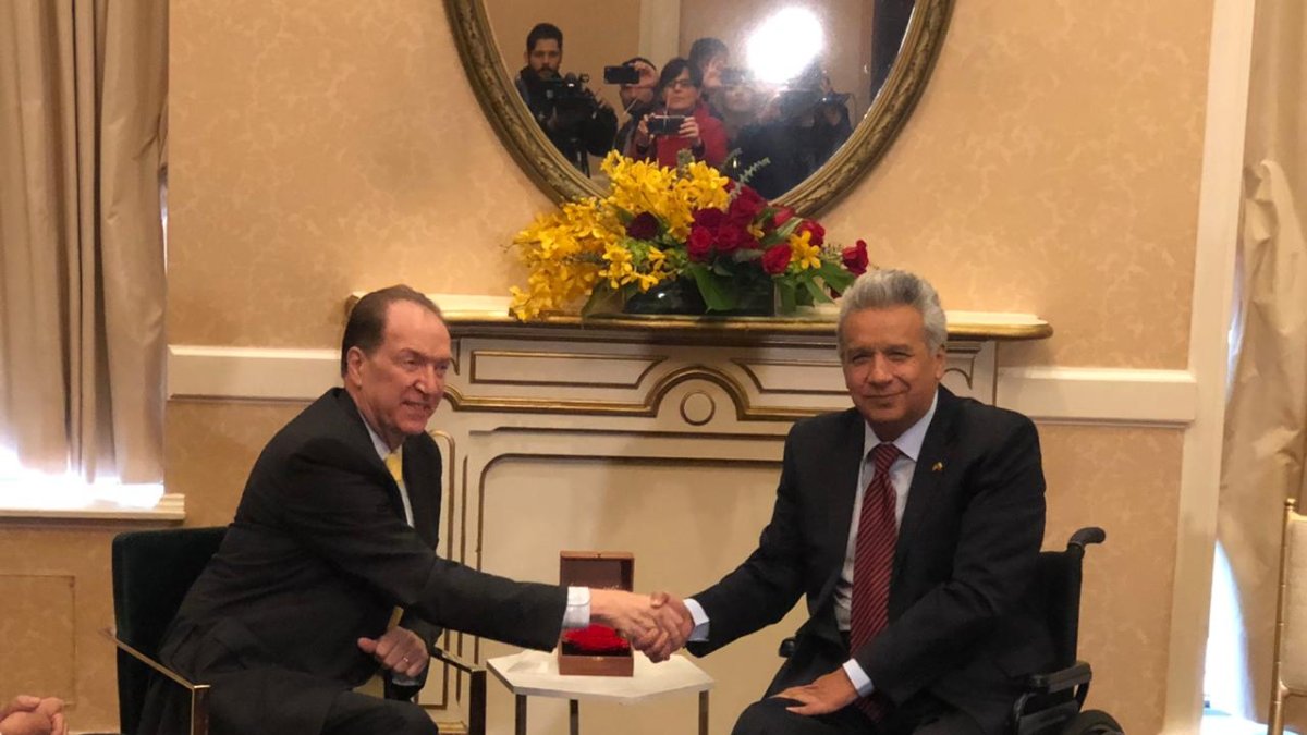 El presidente Lenín Moreno se reunió con David Malpass, principal del Banco Mundial.