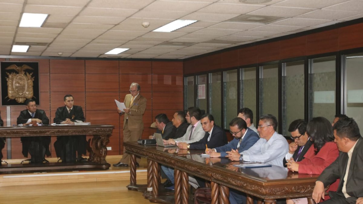 Yofre Poma durante la audiencia de apelación a la sentencia por el delito de paralización de servicio público.