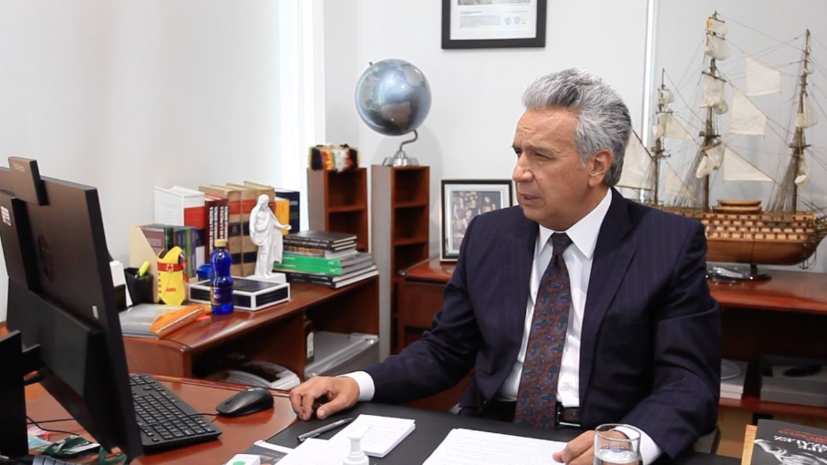 El presidente Lenín Moreno llevó a cabo la segunda rueda de prensa virtual en el marco de la emergencia sanitaria por coronavirus..