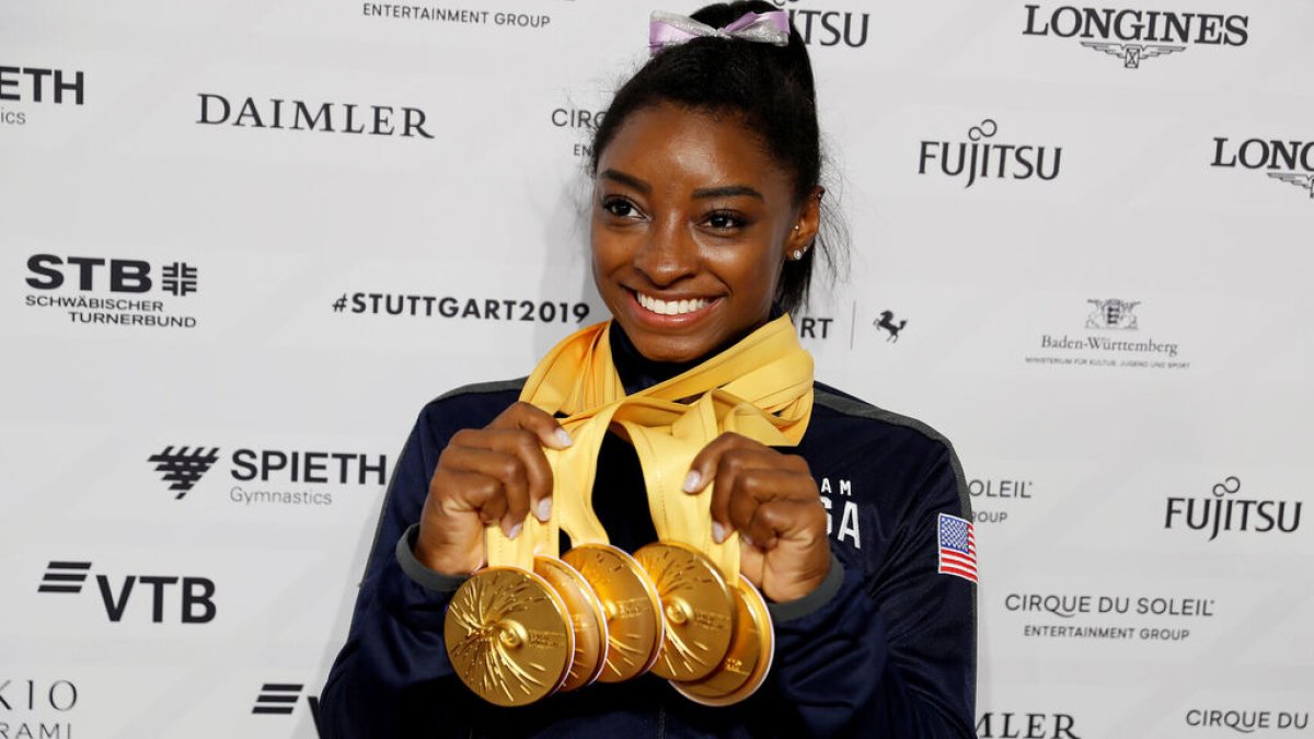 La gimnasta artística Simon Biles ganó oro para Estados Unidos en los Juegos Olímpicos de Río de Janeiro.