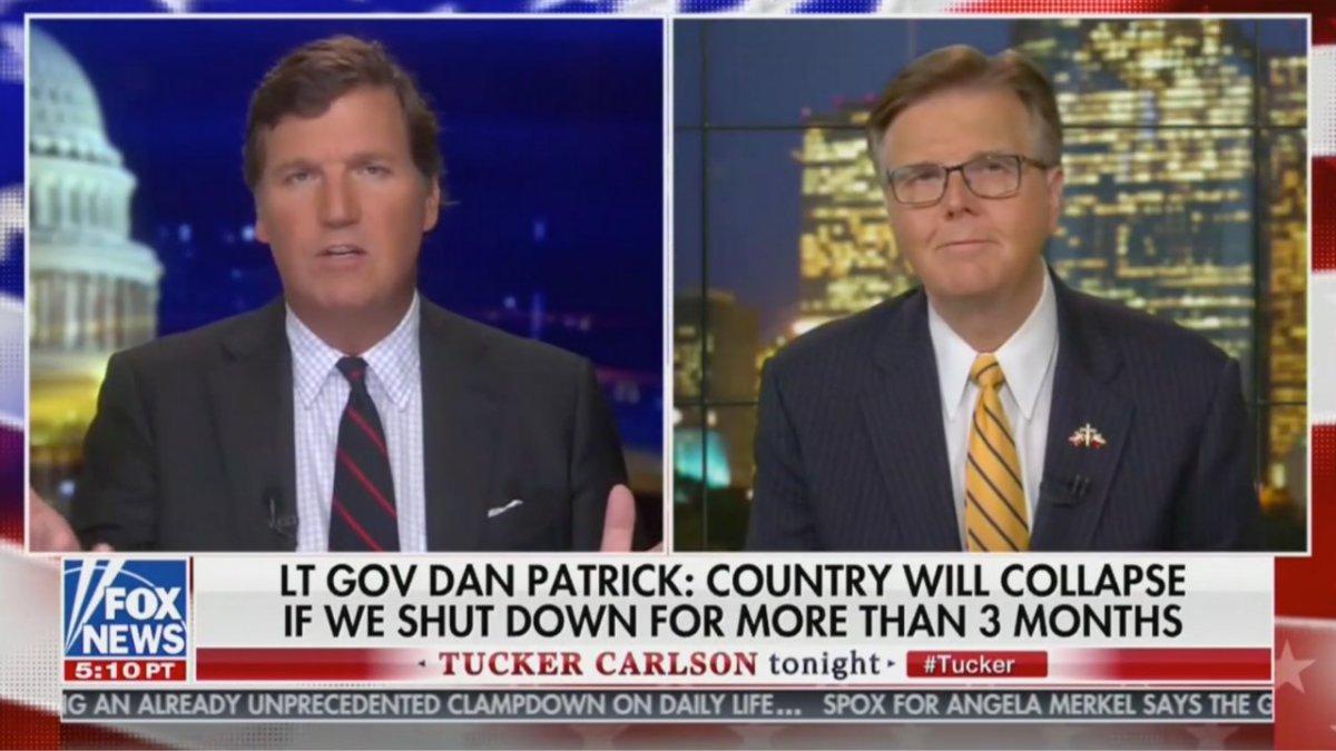 Dan Patrick, durante la entrevista a Fox News.