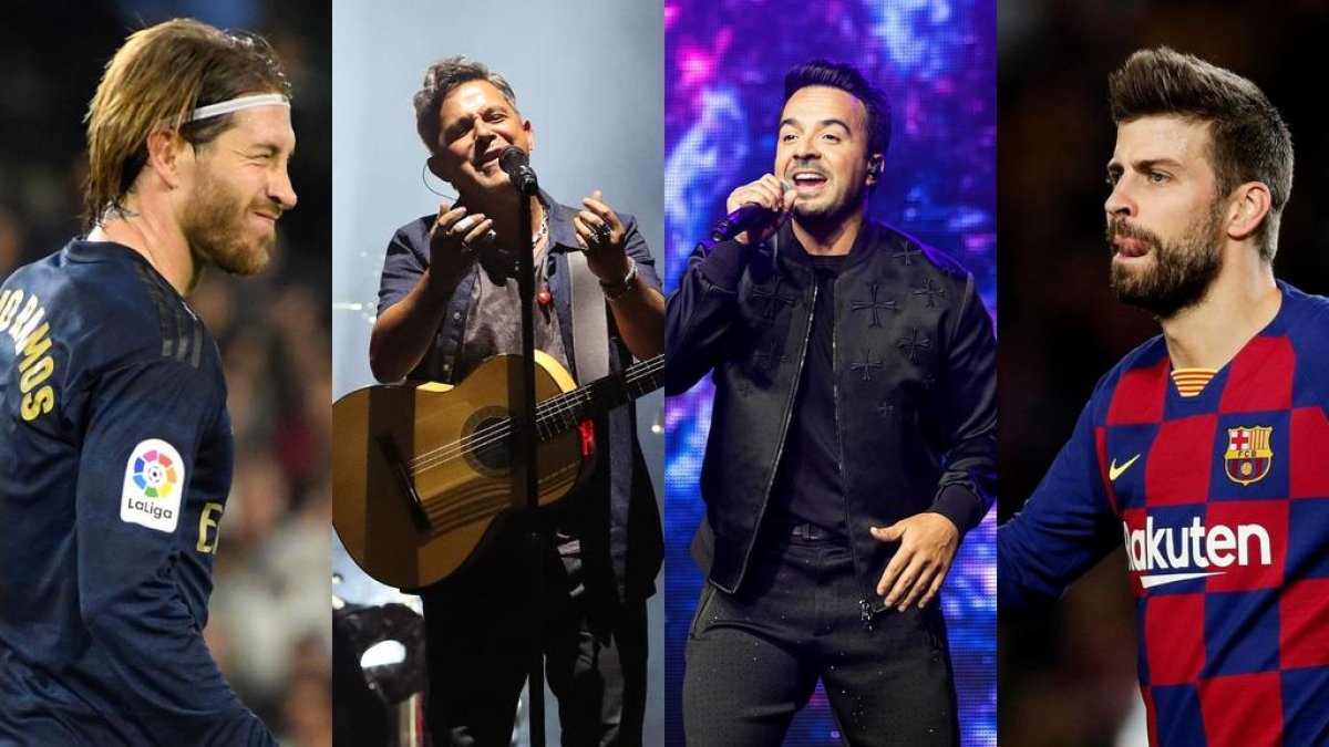 Sergio Ramos, Alejandro Sanz, Luis Fonsi y Gerard Piqué 