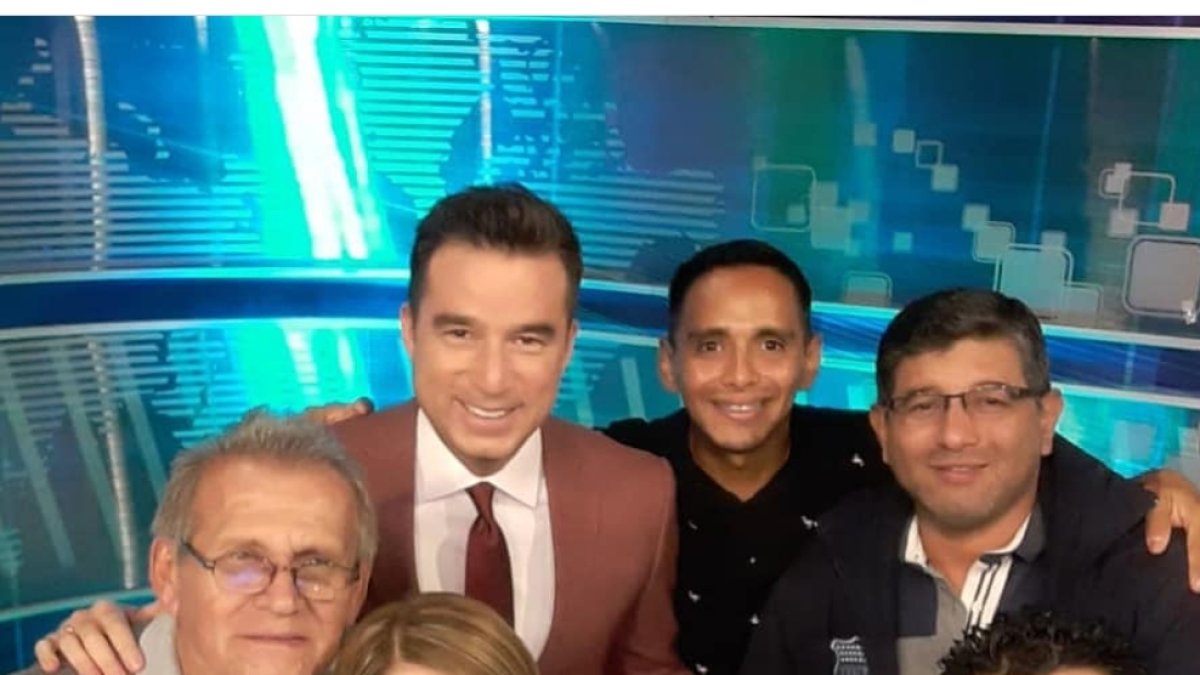 Rocío con el equipo de noticias de TC.