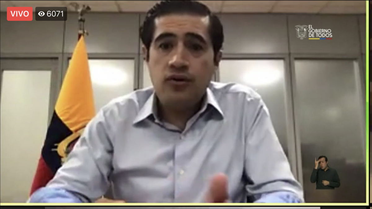 El ministro de Finanzas, Richard Martínez, compareció de forma virtual a la Comisión de Gobiernos Autónomos.