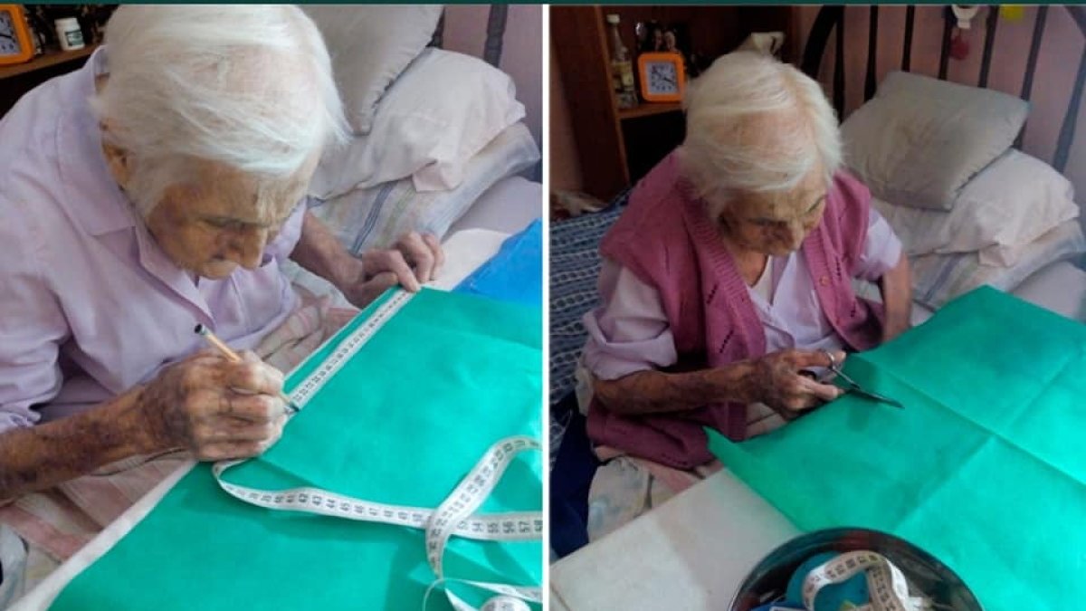 Telma Bordone, tiene 96 años y unas ganas incontenibles de ayudar al prójimo en estos tiempos difíciles.