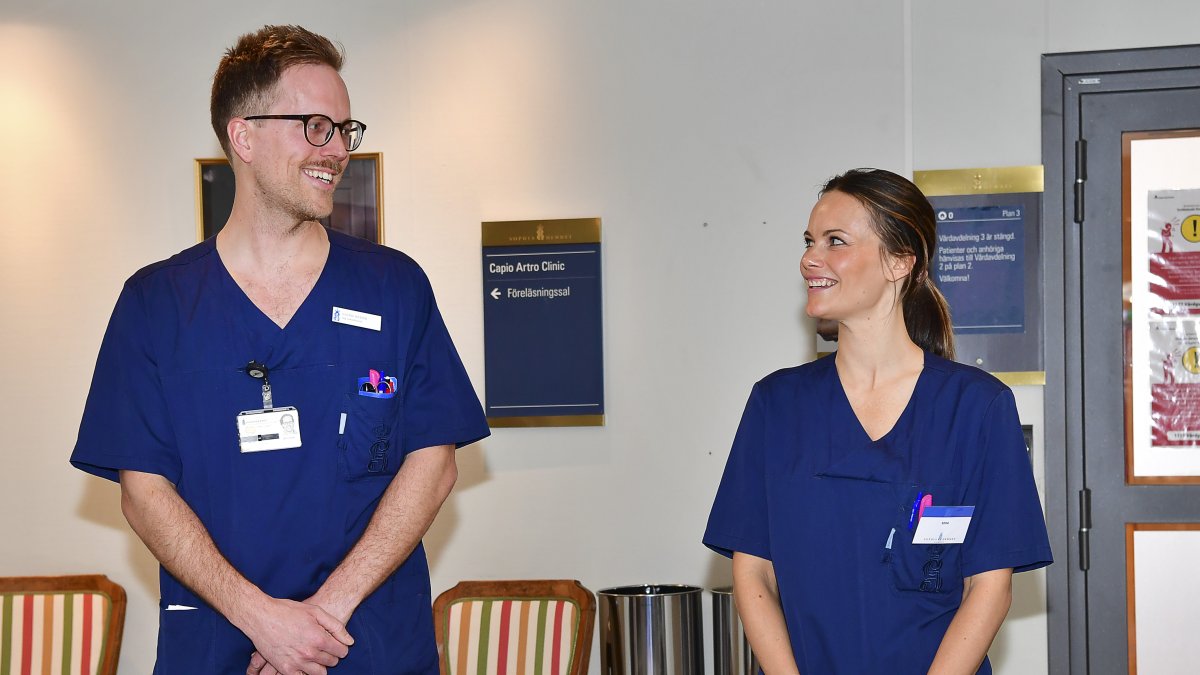 La princesa Sofia, en el hospital Sophiahemmet de Estocolmo.