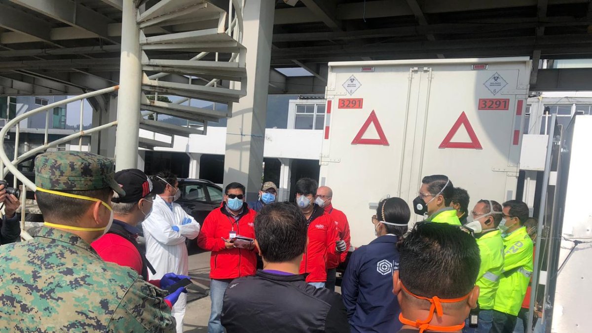 En el parque Bicentenario de Quito hubo una reunión de coordinación para el simulacro de la próxima semana