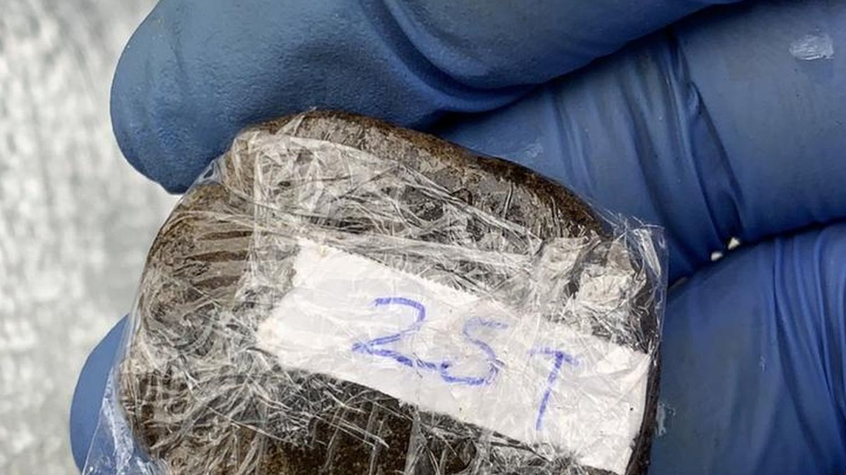 Hachís encontrado en un paquete que era repartido por Glovo.