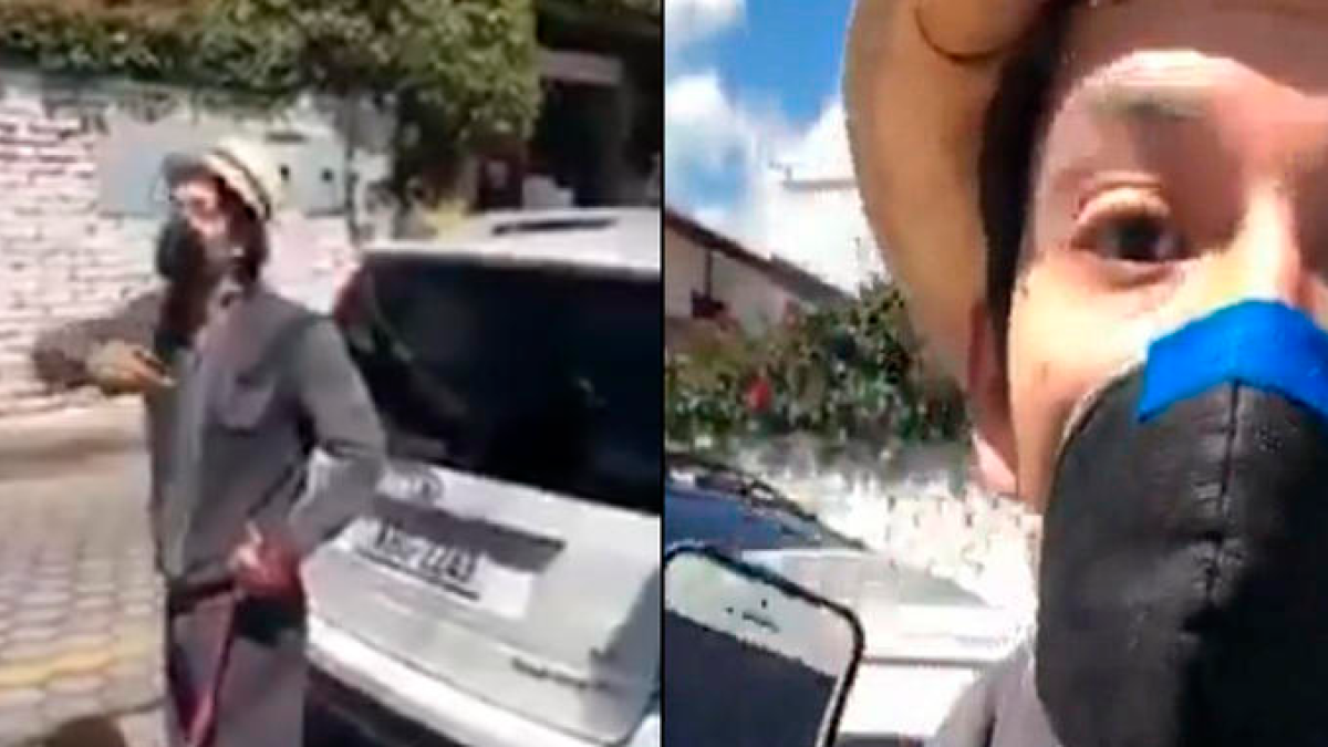 Joven se opone a a la entrega de ayuda alimenticia al frente de su domicilio.