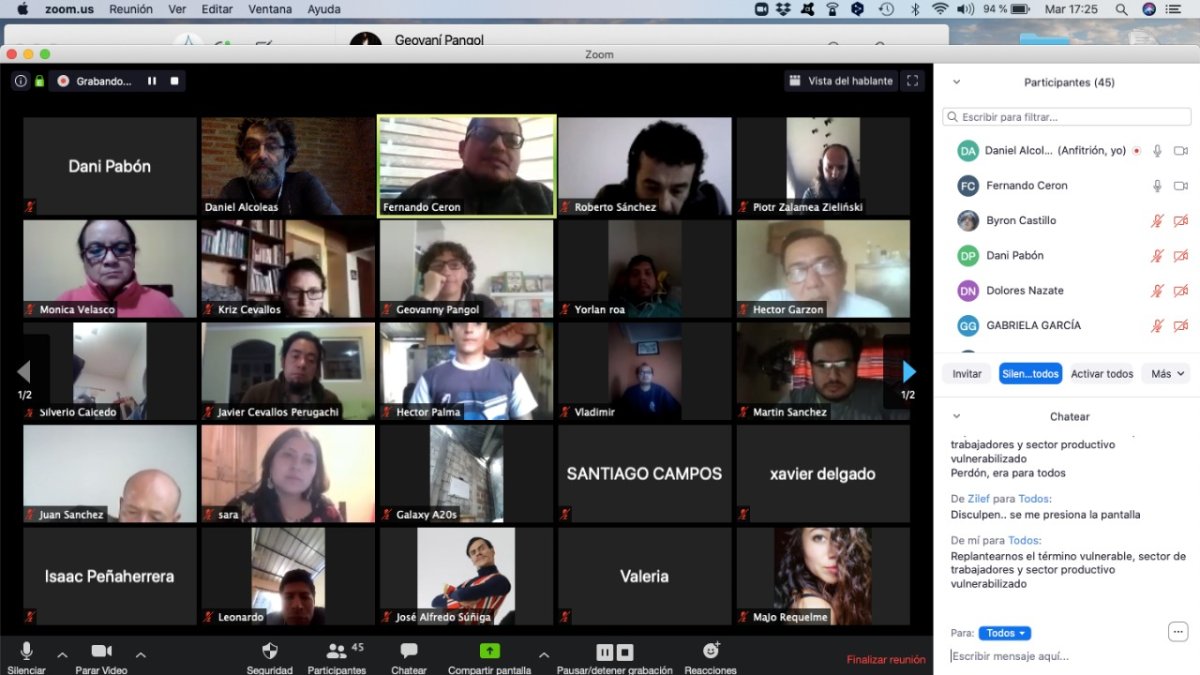 Reunión de los protagonistas de los sectores culturales.