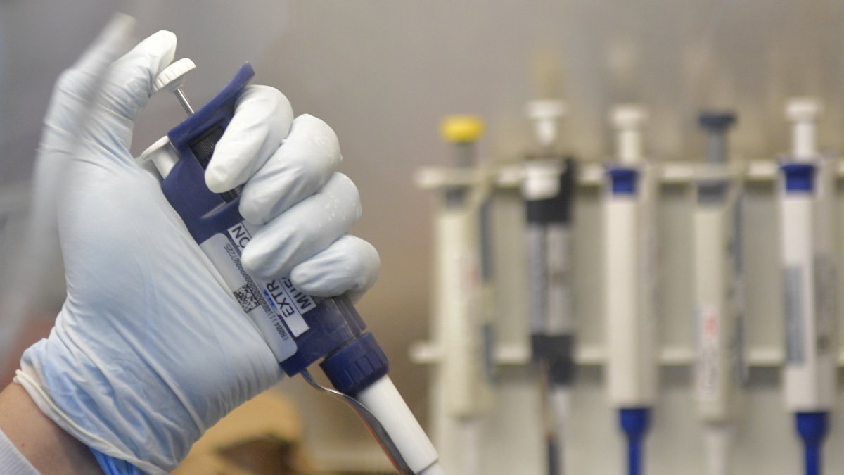 Referencial. Un bacteriólogo muestra el procedimiento para realizar una prueba COVID-19 en el Laboratorio de Investigación y Referencia del Ejército Nacional, en la capital colombiana.