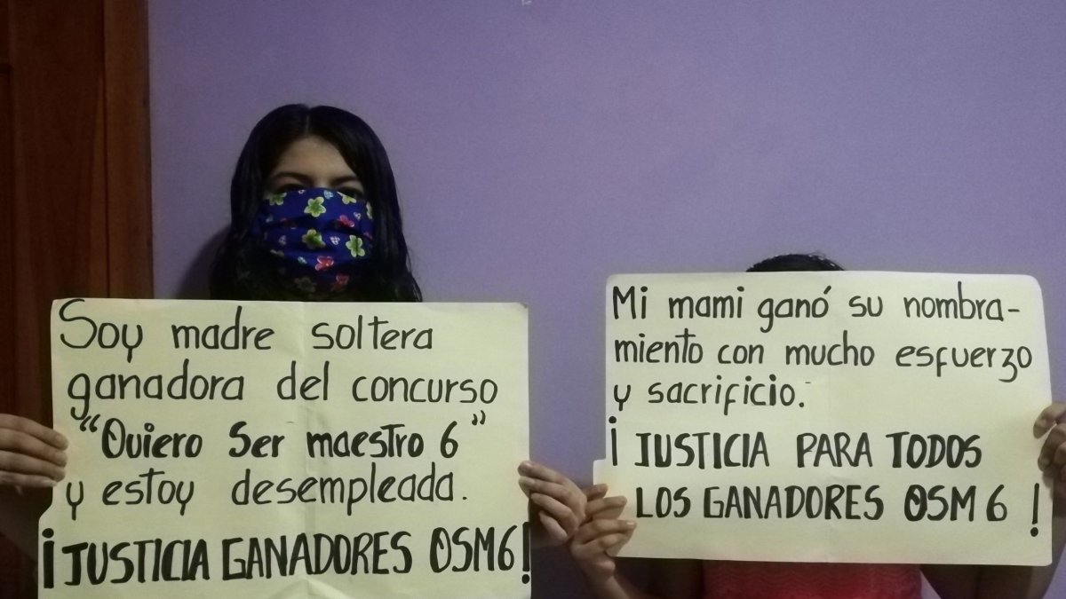 Desde su confinamiento por la epidemia del COVID-19, los maestros rechazan su desvinculación del magisterio.