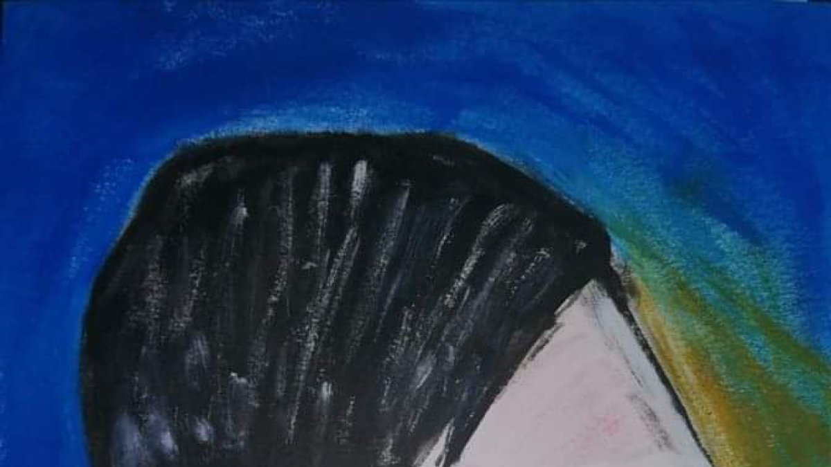 Trabajo. El artista dedeicó su pintura al personal de Salud de todo el mundo.