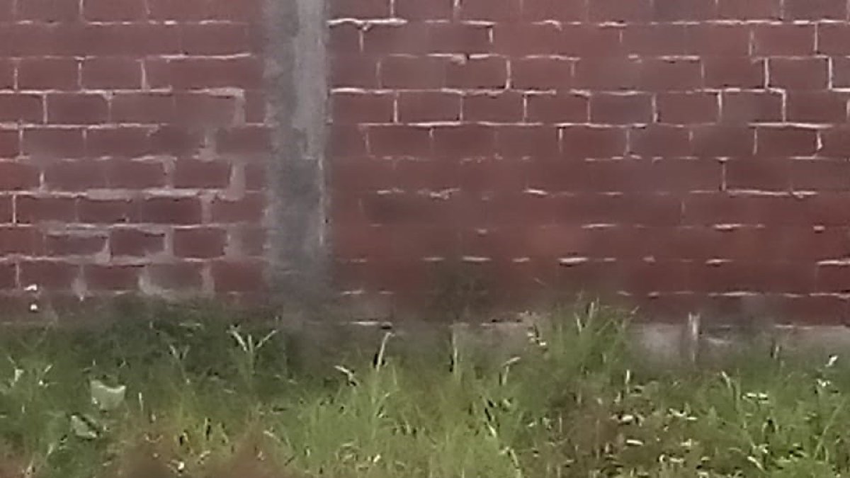 Un perito de la Policía trabaja alrededor del cuerpo  de la mujer envuelto en telas.