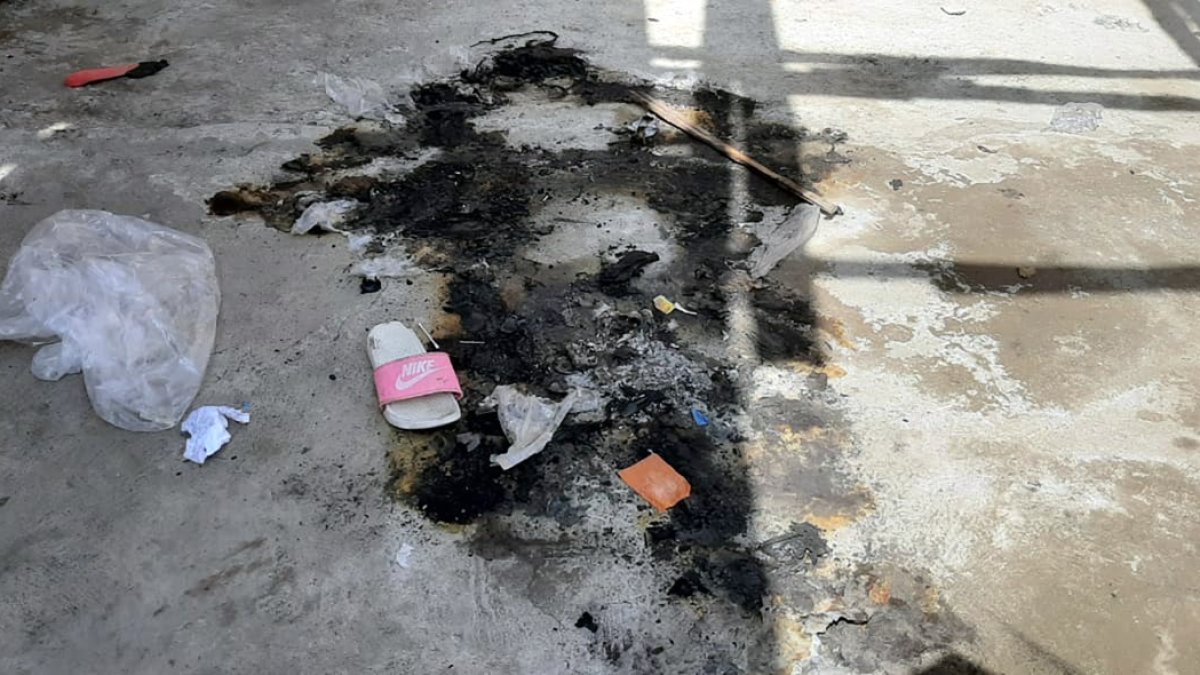 Las huellas de la incineración de Camila Solís, halladas en la casa de uno de los detenidos.