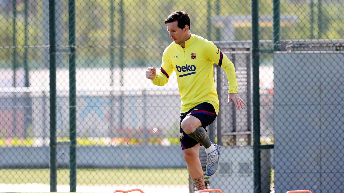 Messi volvió ya a los entrenamientos individuales con el Barcelona en Joan Gamper.