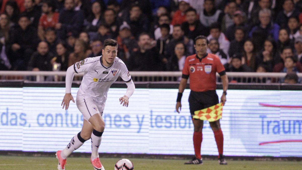 Carlos Rodríguez, jugador de Liga de Quito, dio una rueda de prensa virtual.