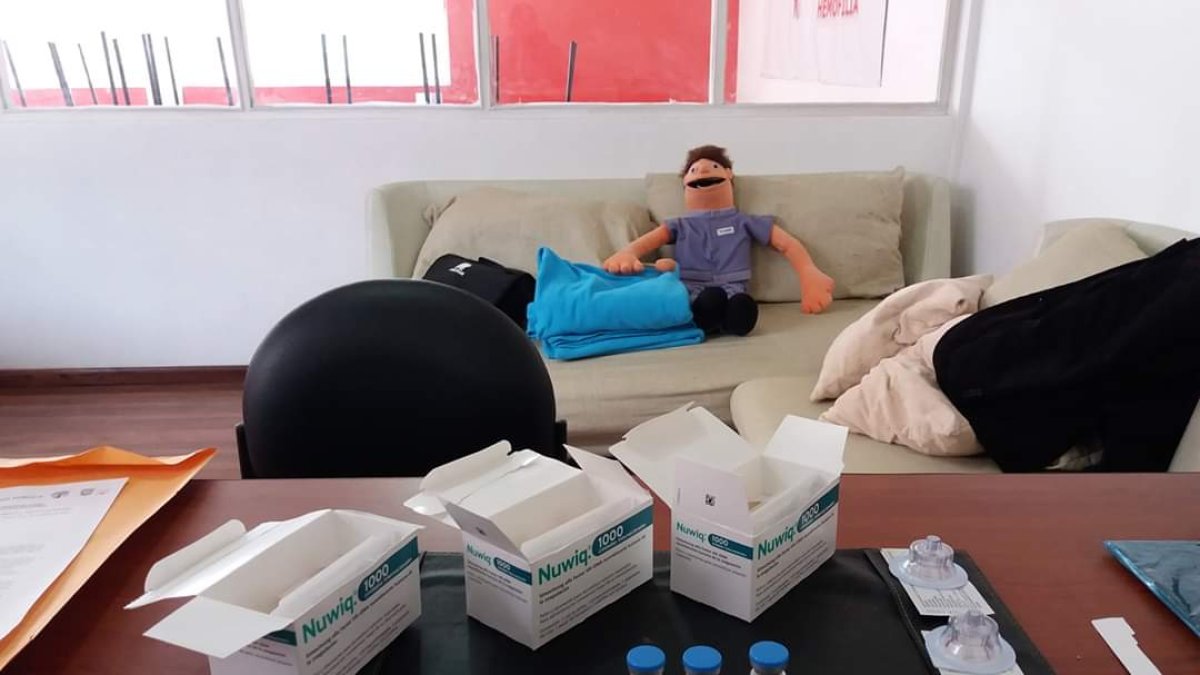 Medicina. Un paciente, si es niño, necesita inyectarse Factor VIII de 250 Unidades Internacionales tres veces a la semana y cada frasco cuesta unos 300 dólares.