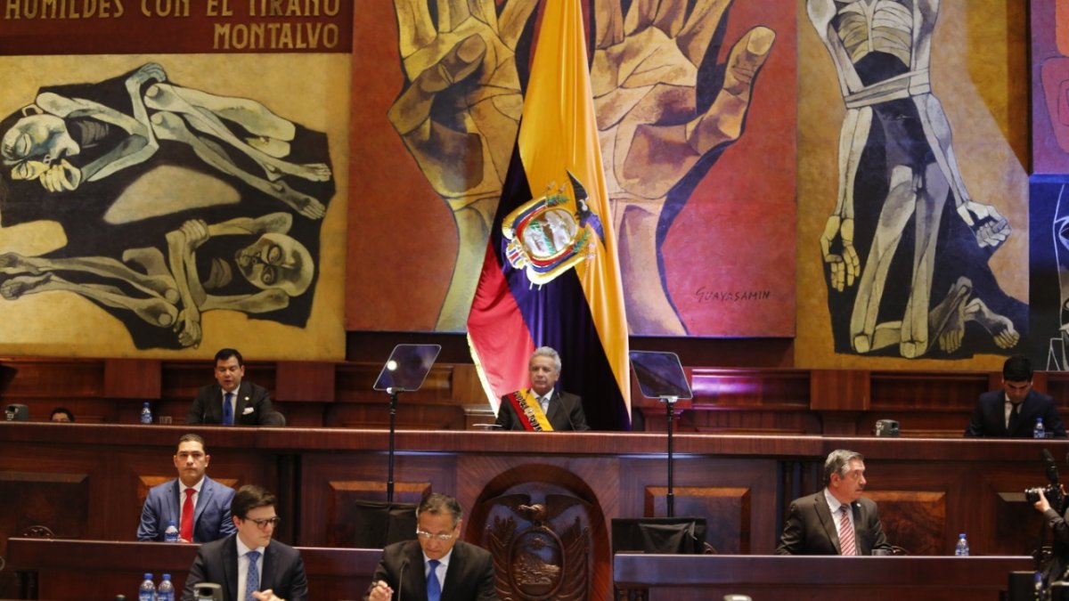 El presidente Lenín Moreno presenta su informe en la Asamblea
