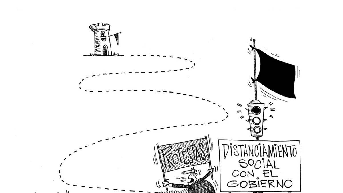 Semáforo en rojo en políticas económicas.